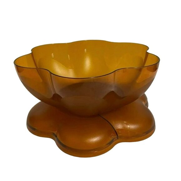 Tupperware Vintage Open House Chip Bowl in Amber Gold - Picture 3 of 3